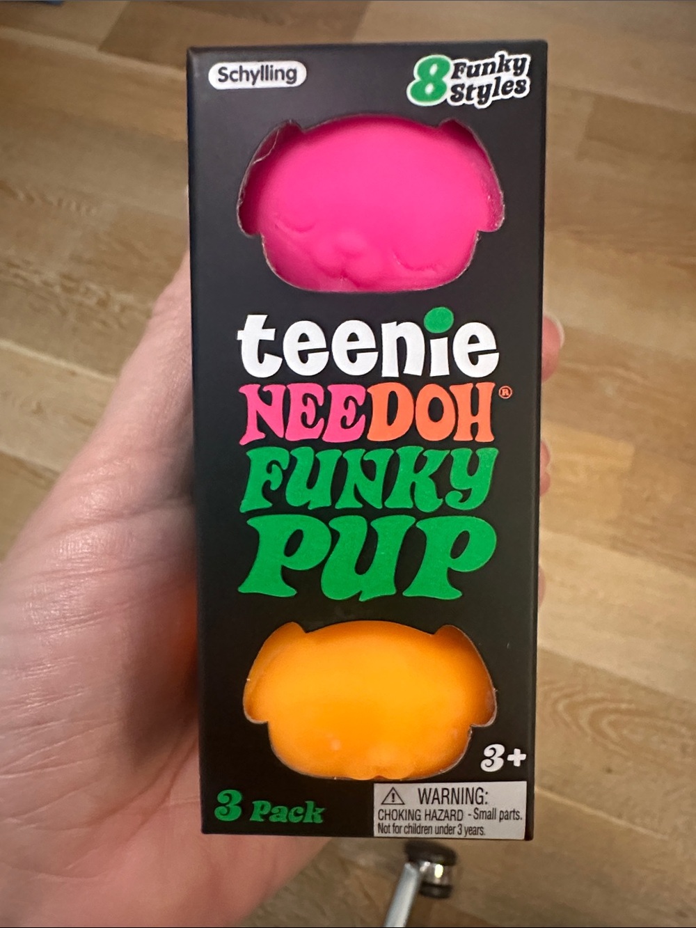 Schylling Teenie Needoh Funky Pups Green, Pink & Orange